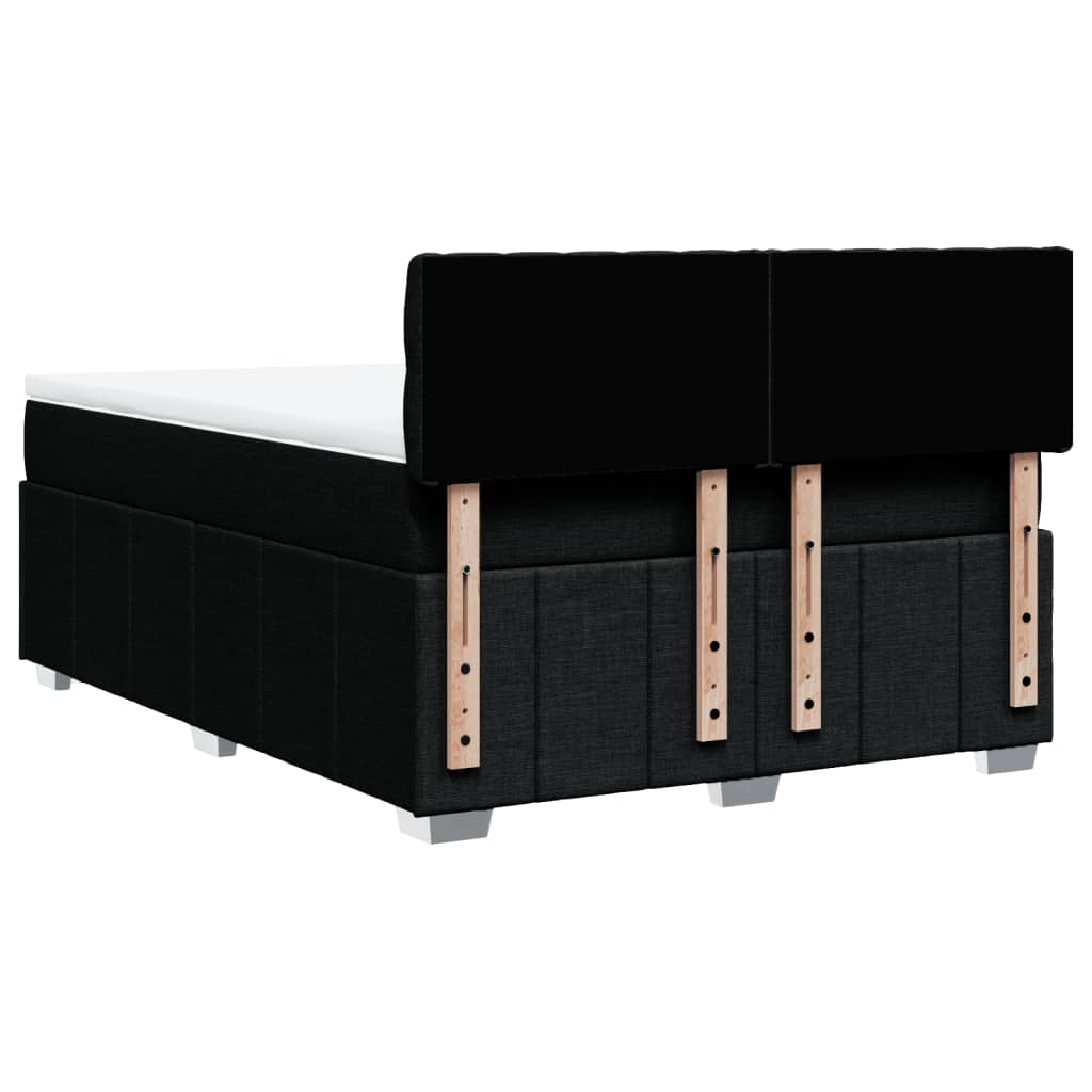 Κρεβάτι Boxspring με Στρώμα Μαύρο 160x200 εκ. Υφασμάτινο - Pakobazaar