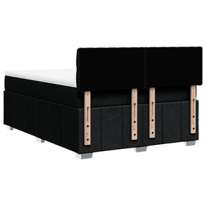 Κρεβάτι Boxspring με Στρώμα Μαύρο 160x200 εκ. Υφασμάτινο - Pakobazaar