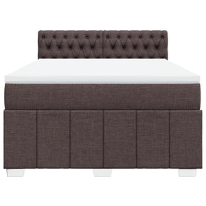 Κρεβάτι Boxspring με Στρώμα Σκούρο Καφέ 160x200 εκ Υφασμάτινο - Pakobazaar