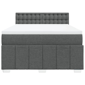 Κρεβάτι Boxspring με Στρώμα Σκούρο Γκρι 160x200 εκ Υφασμάτινο - Pakobazaar