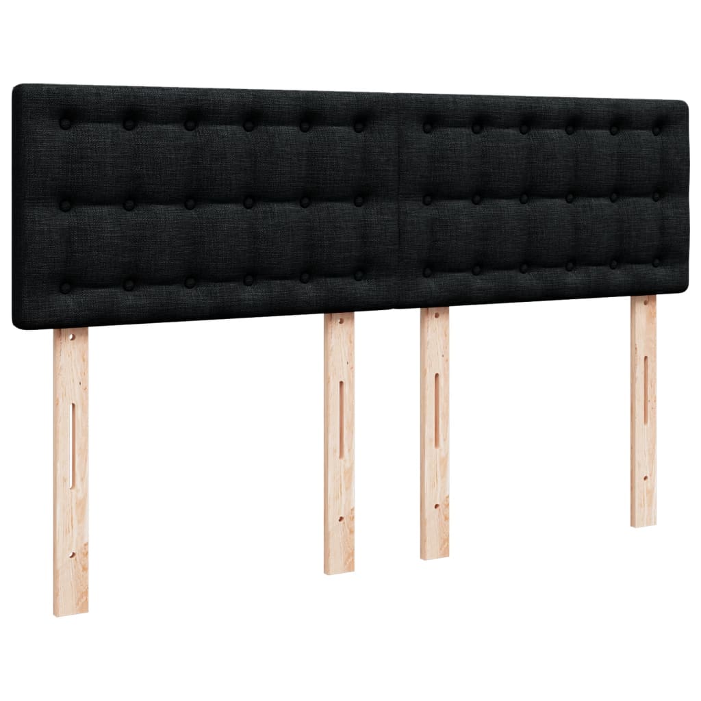 Κρεβάτι Boxspring με Στρώμα Μαύρο 160x200 εκ. Υφασμάτινο - Pakobazaar