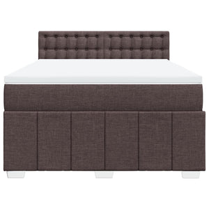 Κρεβάτι Boxspring με Στρώμα Σκούρο Καφέ 160x200 εκ Υφασμάτινο - Pakobazaar