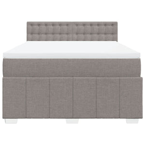 Κρεβάτι Boxspring με Στρώμα Taupe 160x200 εκ. Υφασμάτινο - Pakobazaar