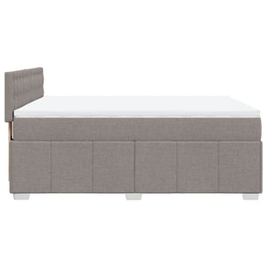 Κρεβάτι Boxspring με Στρώμα Taupe 160x200 εκ. Υφασμάτινο - Pakobazaar
