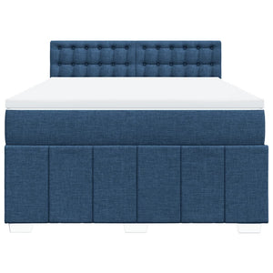 Κρεβάτι Boxspring με Στρώμα Μπλε 160x200 εκ. Υφασμάτινο - Pakobazaar