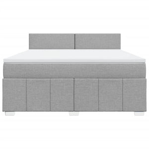 Κρεβάτι Boxspring με Στρώμα Ανοιχτό Γκρι 180x200 εκ. Υφασμάτινο - Pakobazaar