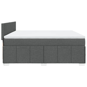 Κρεβάτι Boxspring με Στρώμα Σκούρο Γκρι 180x200 εκ Υφασμάτιν