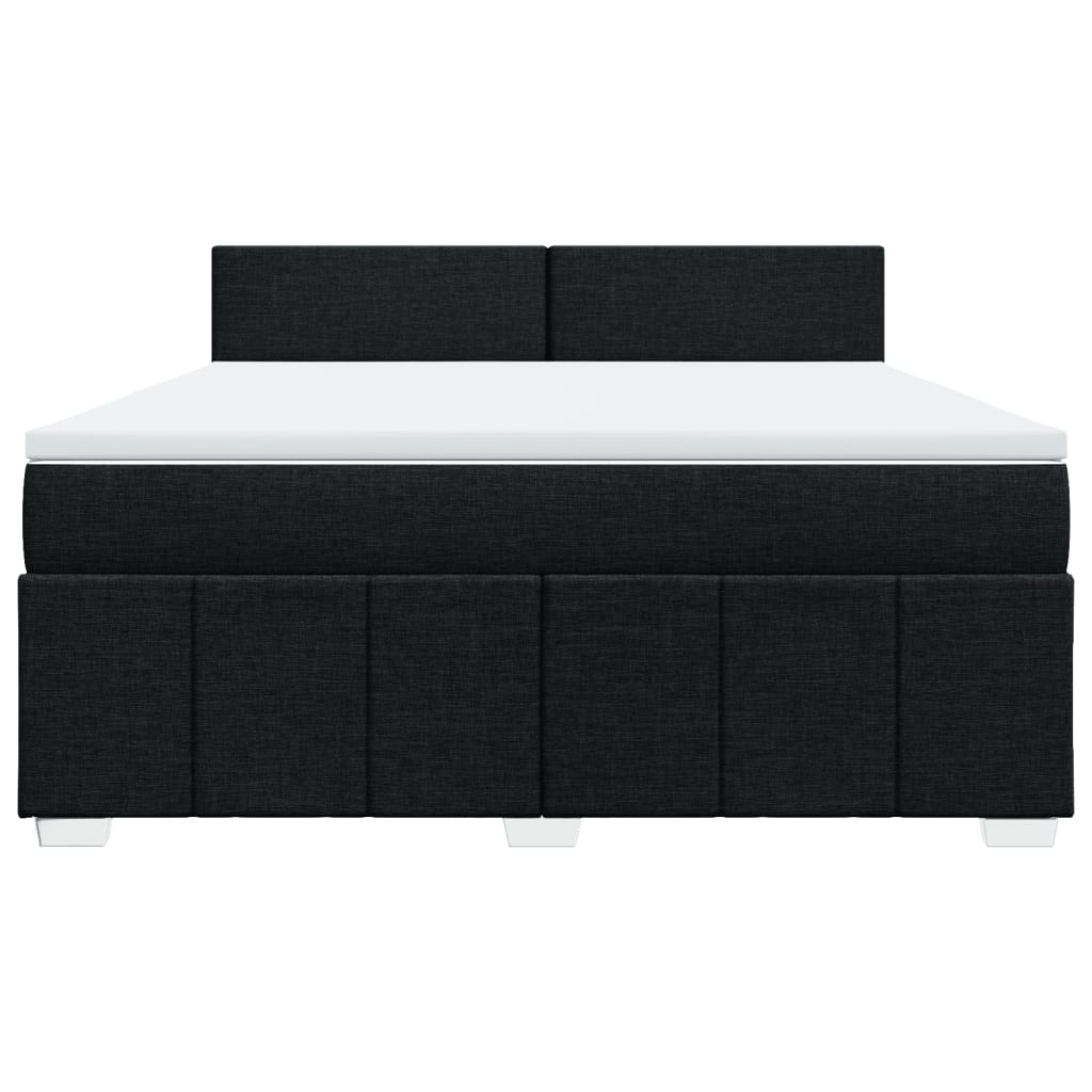 Κρεβάτι Boxspring με Στρώμα Μαύρο 180x200 εκ. Υφασμάτινο - Pakobazaar