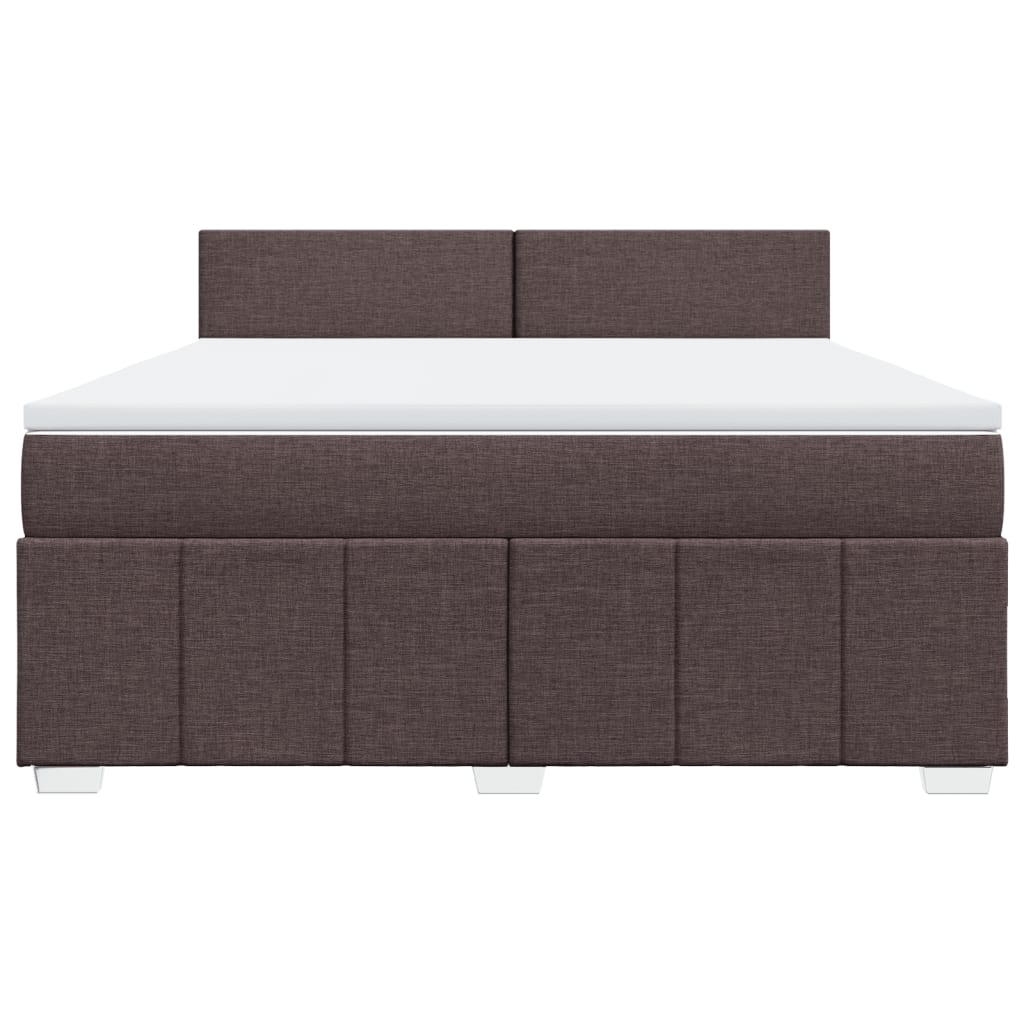 Κρεβάτι Boxspring με Στρώμα Σκούρο Καφέ 180x200 εκ Υφασμάτινο - Pakobazaar