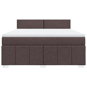 Κρεβάτι Boxspring με Στρώμα Σκούρο Καφέ 180x200 εκ Υφασμάτινο - Pakobazaar