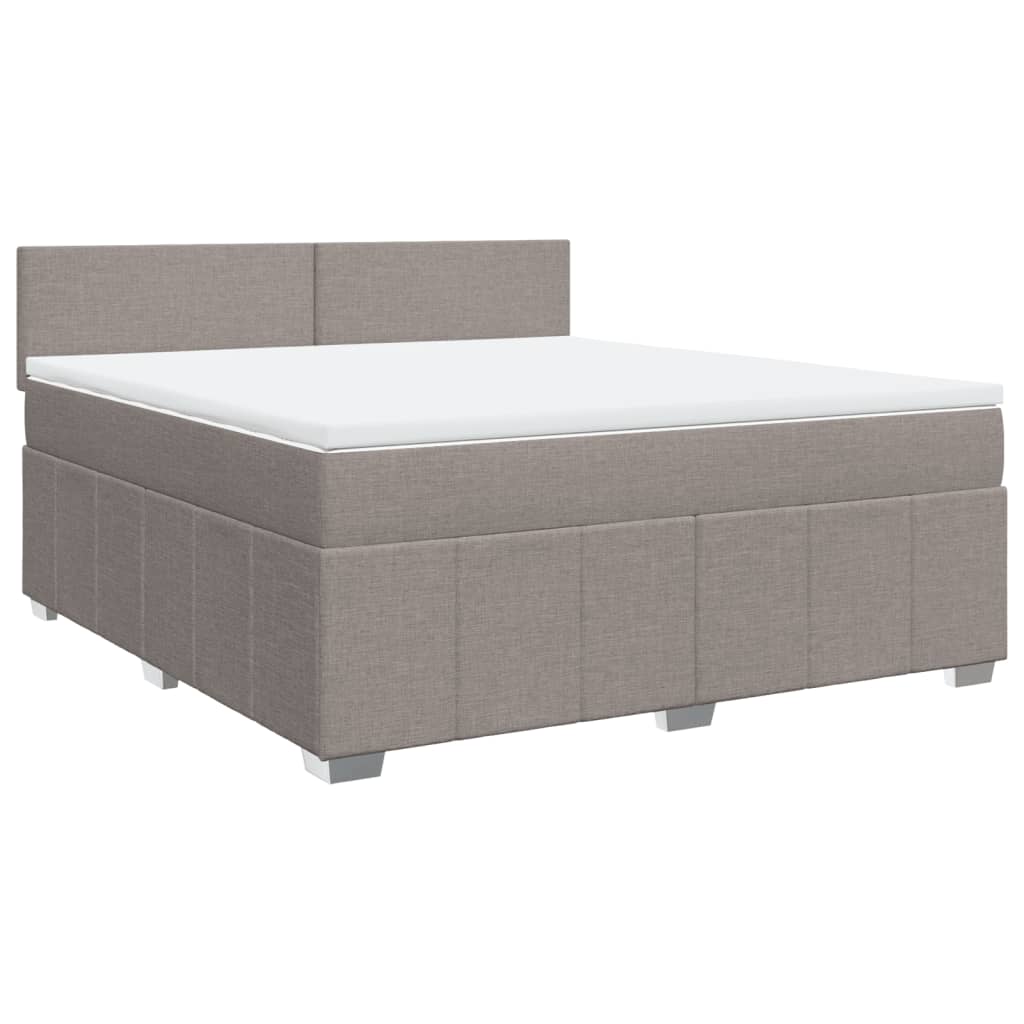 Κρεβάτι Boxspring με Στρώμα Taupe 180x200 εκ. Υφασμάτινο - Pakobazaar