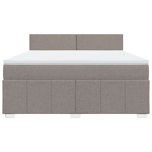 Κρεβάτι Boxspring με Στρώμα Taupe 180x200 εκ. Υφασμάτινο - Pakobazaar