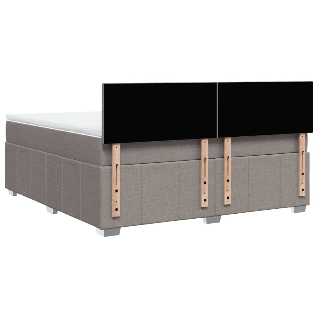 Κρεβάτι Boxspring με Στρώμα Taupe 180x200 εκ. Υφασμάτινο - Pakobazaar