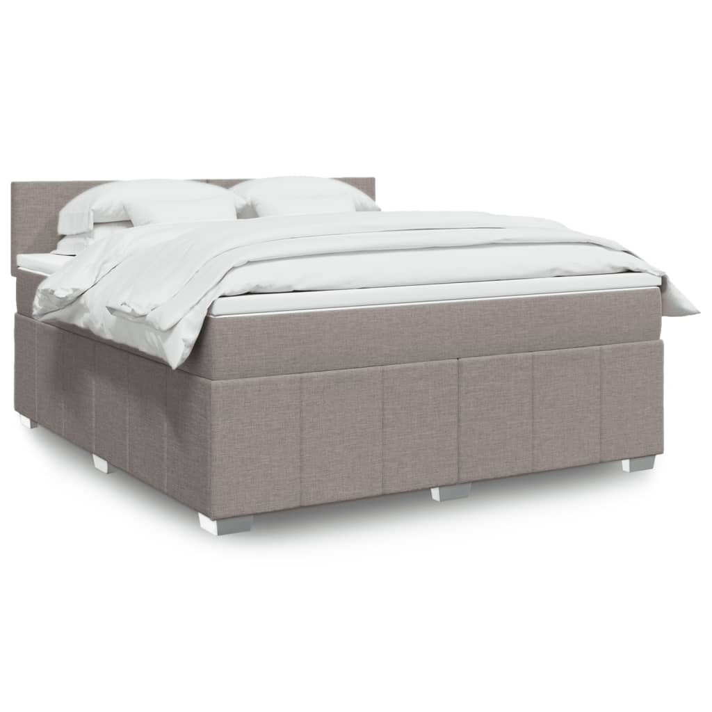 Κρεβάτι Boxspring με Στρώμα Taupe 180x200 εκ. Υφασμάτινο - Pakobazaar