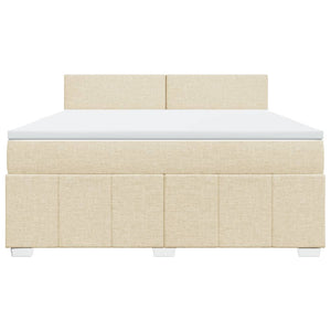 Κρεβάτι Boxspring με Στρώμα Κρεμ 180x200 εκ. Υφασμάτινο - Pakobazaar