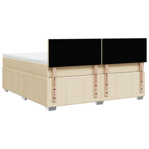 Κρεβάτι Boxspring με Στρώμα Κρεμ 180x200 εκ. Υφασμάτινο - Pakobazaar