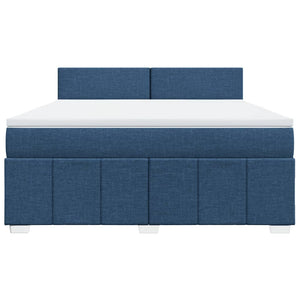Κρεβάτι Boxspring με Στρώμα Μπλε 180x200 εκ. Υφασμάτινο