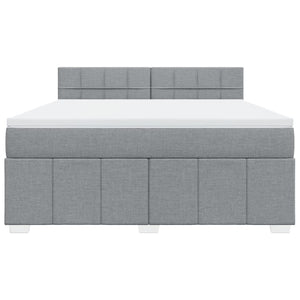 Κρεβάτι Boxspring με Στρώμα Ανοιχτό Γκρι 180x200 εκ. Υφασμάτινο