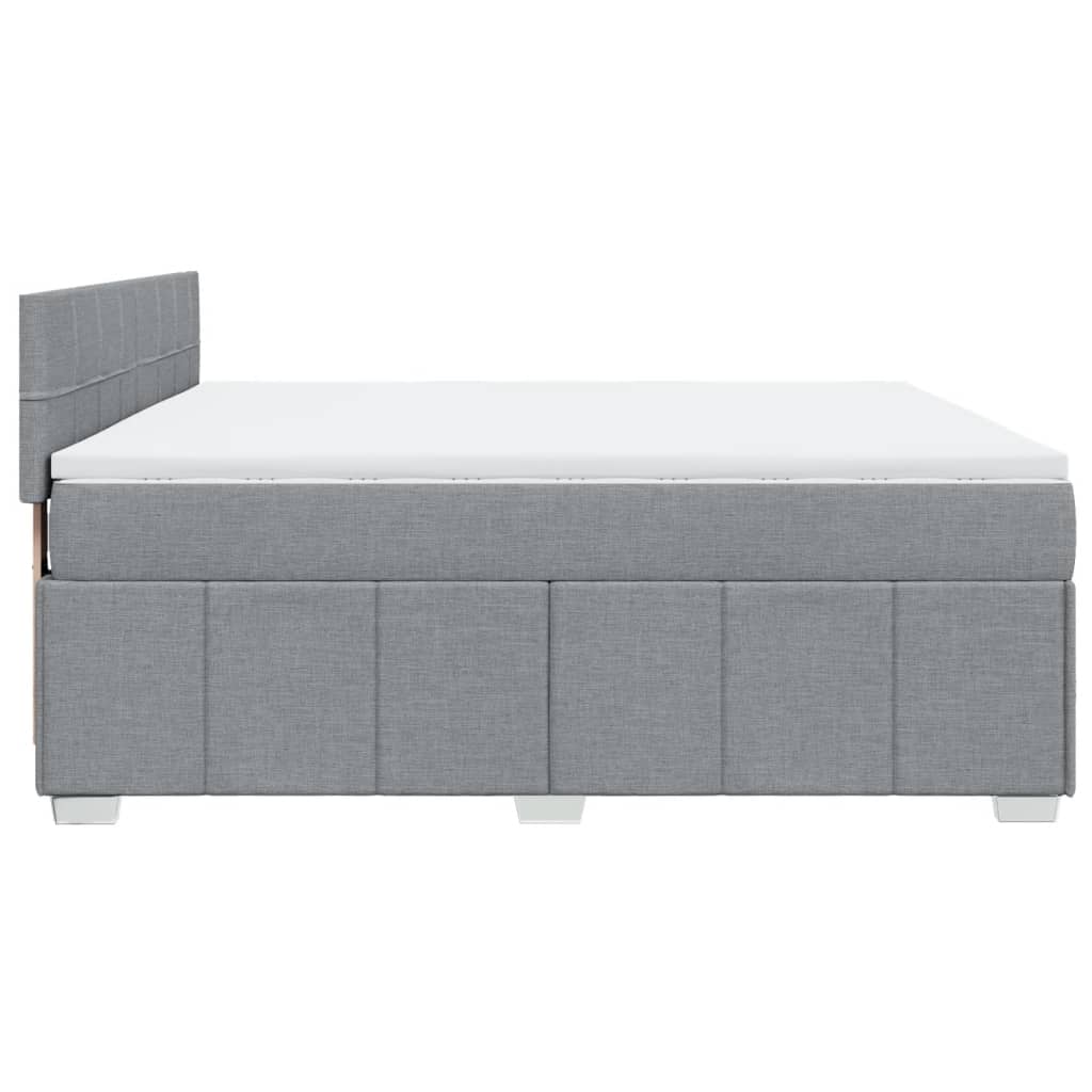 Κρεβάτι Boxspring με Στρώμα Ανοιχτό Γκρι 180x200 εκ. Υφασμάτινο