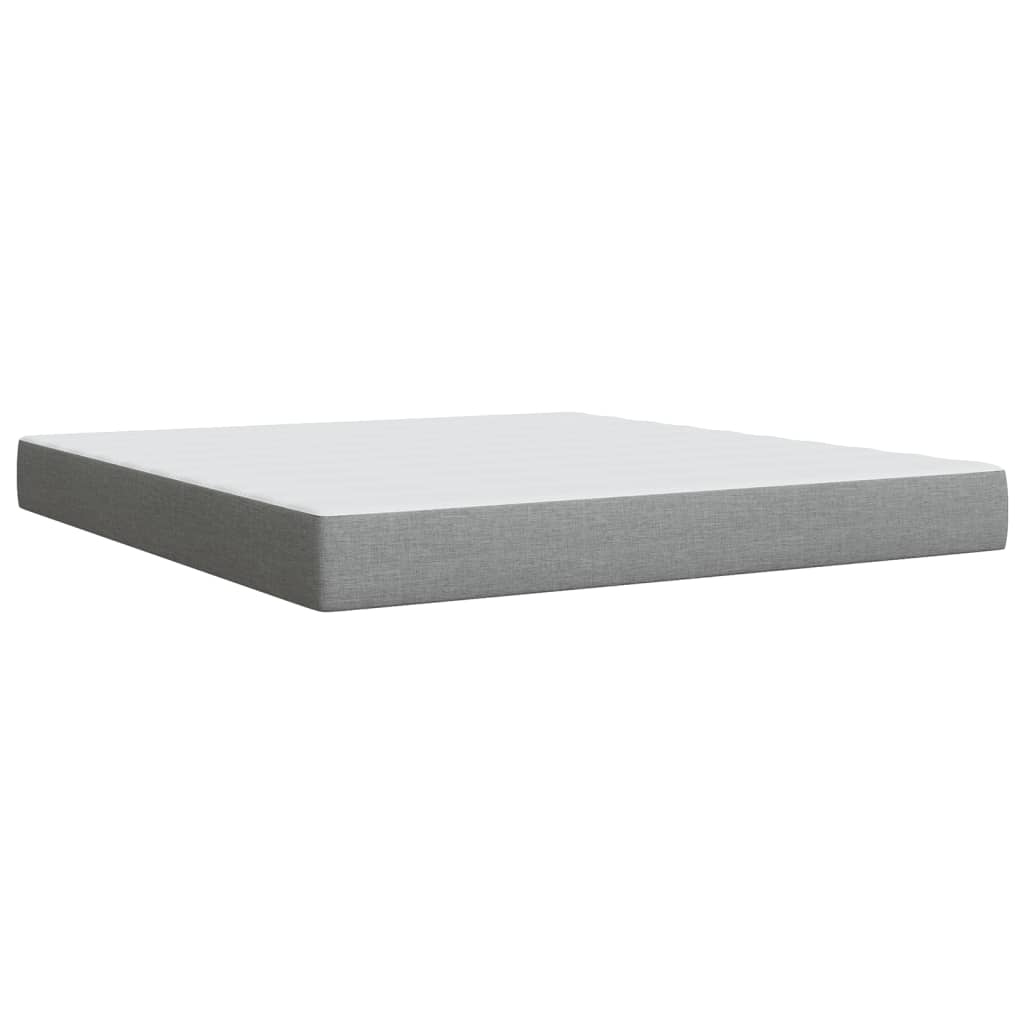 Κρεβάτι Boxspring με Στρώμα Ανοιχτό Γκρι 180x200 εκ. Υφασμάτινο