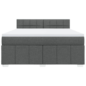 Κρεβάτι Boxspring με Στρώμα Σκούρο Γκρι 180x200 εκ Υφασμάτιν