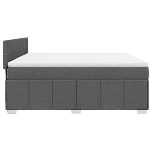Κρεβάτι Boxspring με Στρώμα Σκούρο Γκρι 180x200 εκ Υφασμάτιν