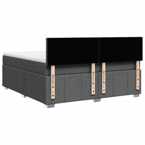 Κρεβάτι Boxspring με Στρώμα Σκούρο Γκρι 180x200 εκ Υφασμάτιν