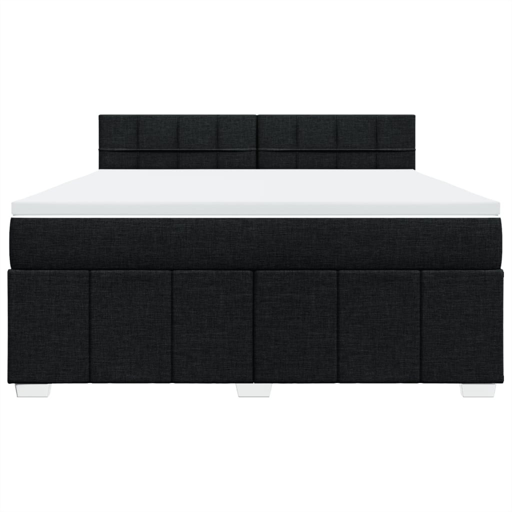 Κρεβάτι Boxspring με Στρώμα Μαύρο 180x200 εκ. Υφασμάτινο - Pakobazaar