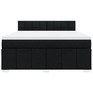 Κρεβάτι Boxspring με Στρώμα Μαύρο 180x200 εκ. Υφασμάτινο - Pakobazaar