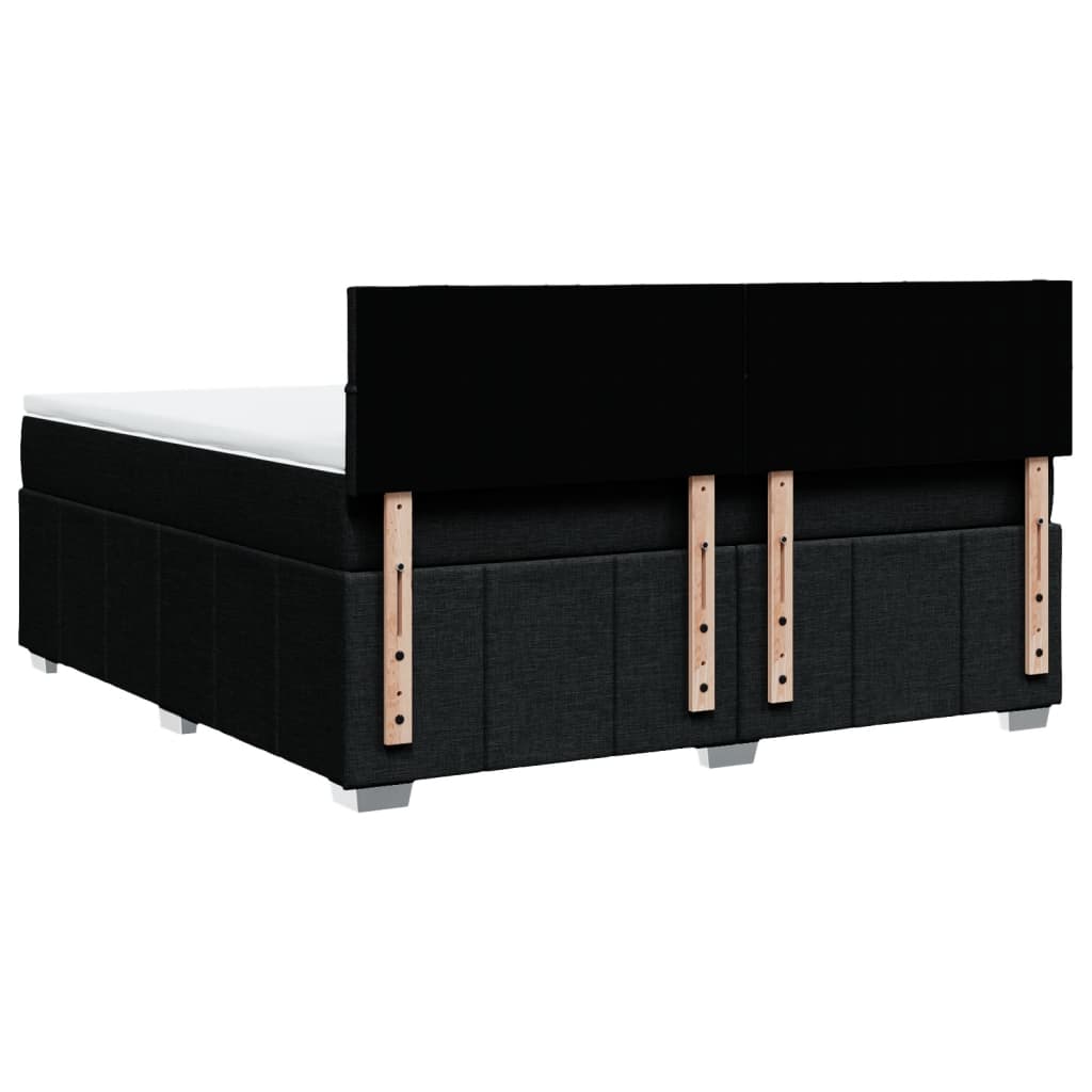 Κρεβάτι Boxspring με Στρώμα Μαύρο 180x200 εκ. Υφασμάτινο - Pakobazaar