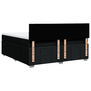 Κρεβάτι Boxspring με Στρώμα Μαύρο 180x200 εκ. Υφασμάτινο - Pakobazaar