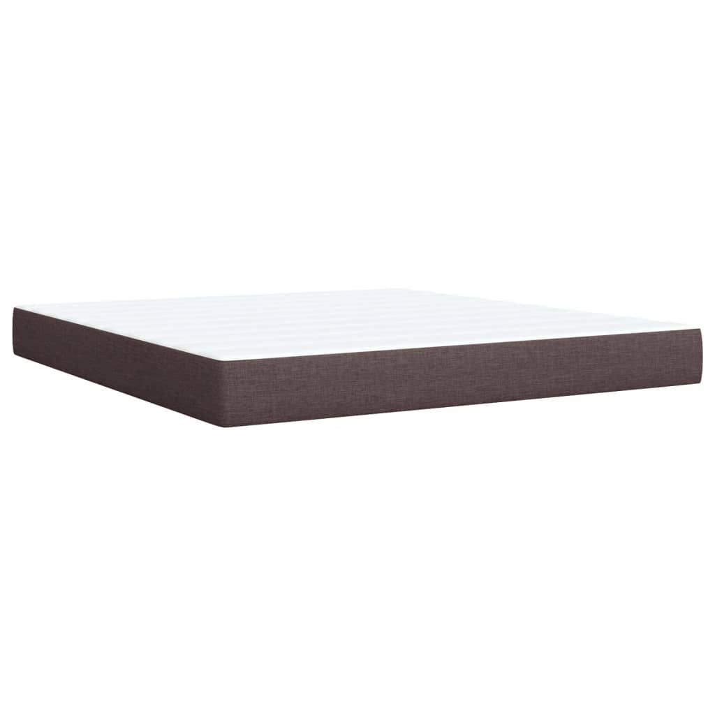 Κρεβάτι Boxspring με Στρώμα Σκούρο Καφέ 180x200 εκ Υφασμάτινο - Pakobazaar