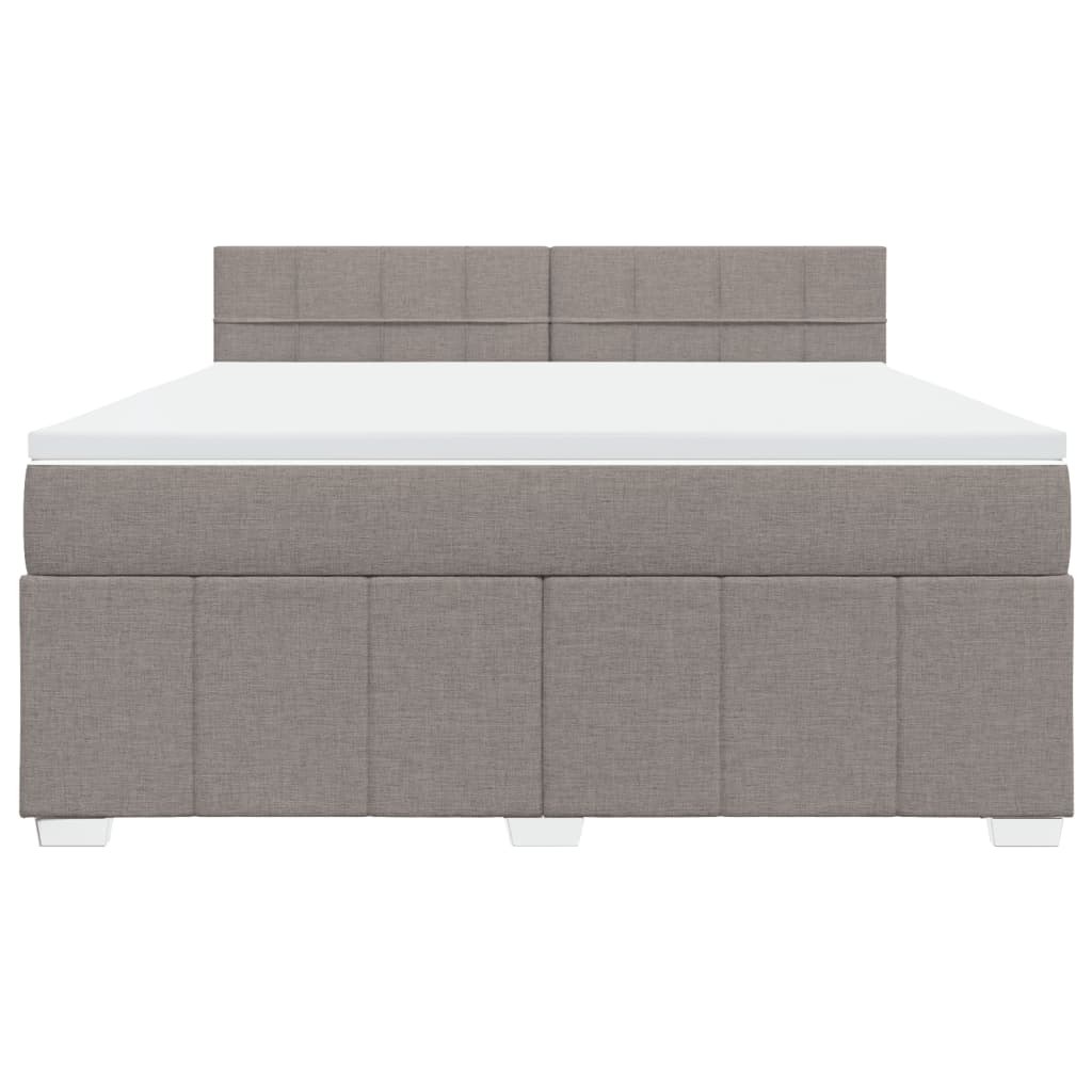 Κρεβάτι Boxspring με Στρώμα Taupe 180x200 εκ. Υφασμάτινο - Pakobazaar