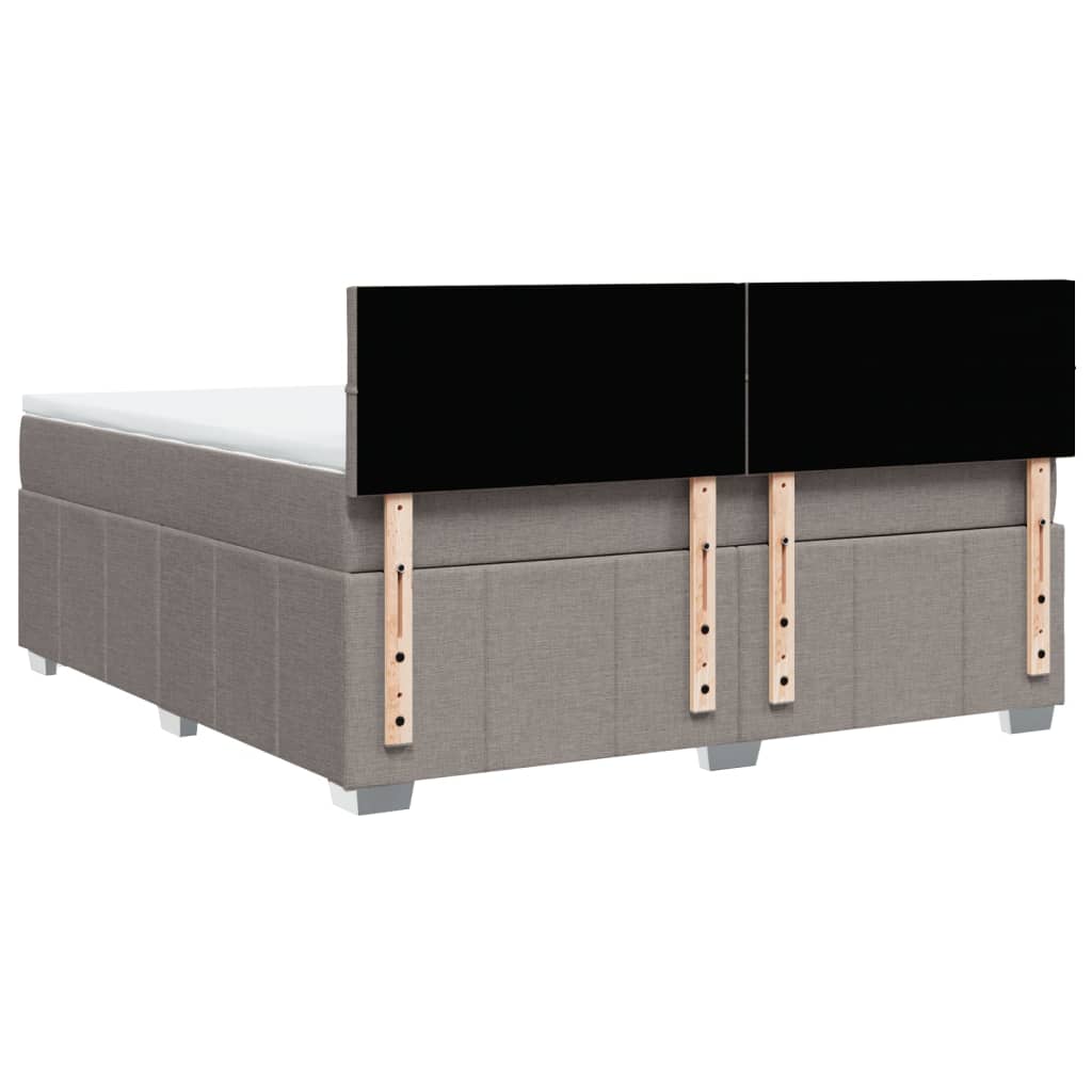 Κρεβάτι Boxspring με Στρώμα Taupe 180x200 εκ. Υφασμάτινο - Pakobazaar