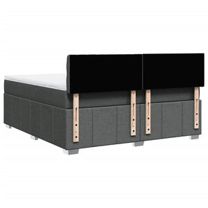 Κρεβάτι Boxspring με Στρώμα Σκούρο Γκρι 180x200 εκ Υφασμάτιν - Pakobazaar
