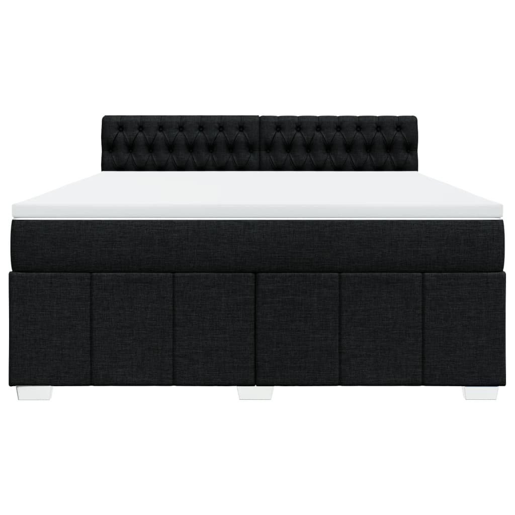 Κρεβάτι Boxspring με Στρώμα Μαύρο 180x200 εκ. Υφασμάτινο - Pakobazaar