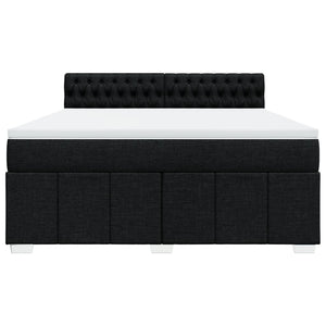 Κρεβάτι Boxspring με Στρώμα Μαύρο 180x200 εκ. Υφασμάτινο - Pakobazaar