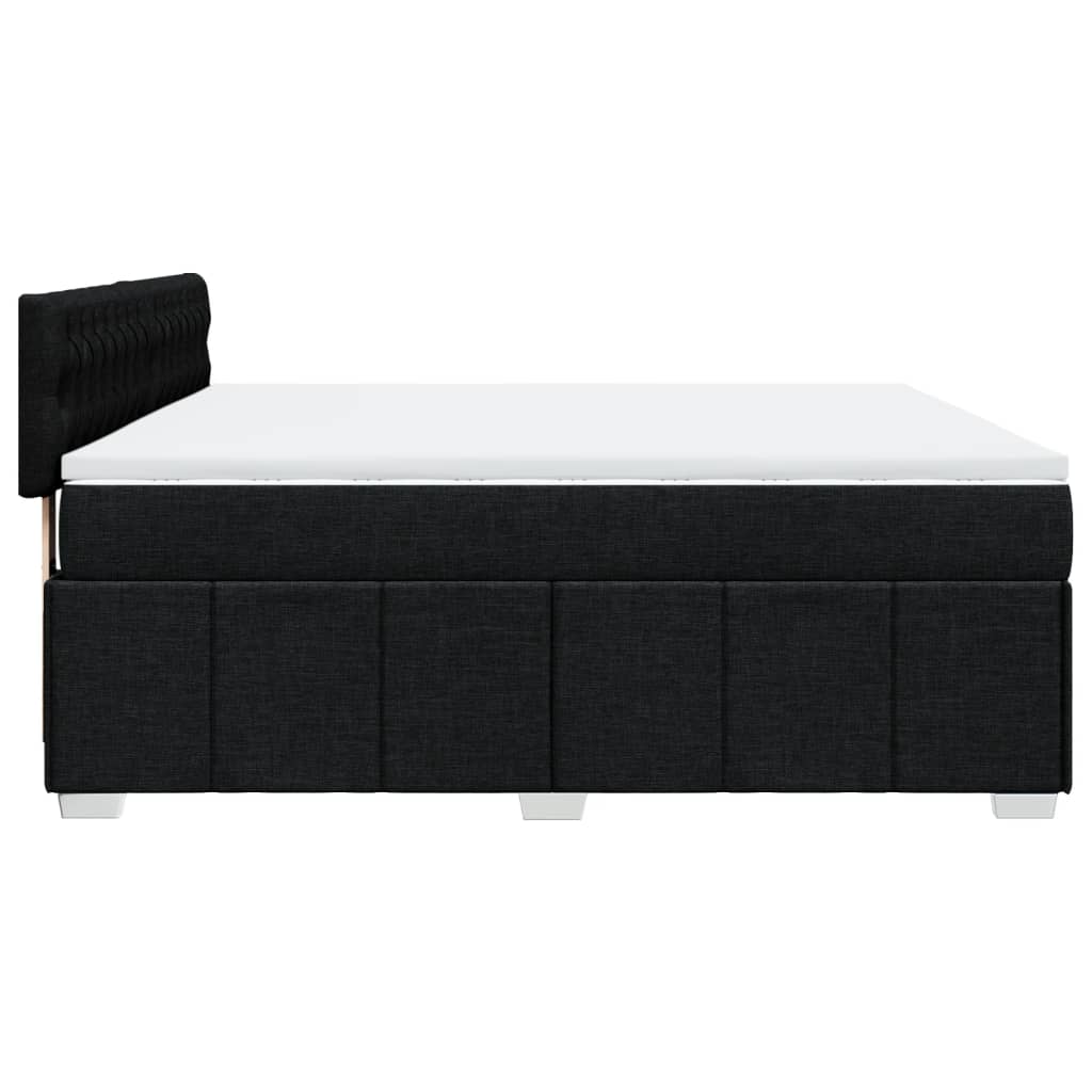 Κρεβάτι Boxspring με Στρώμα Μαύρο 180x200 εκ. Υφασμάτινο - Pakobazaar