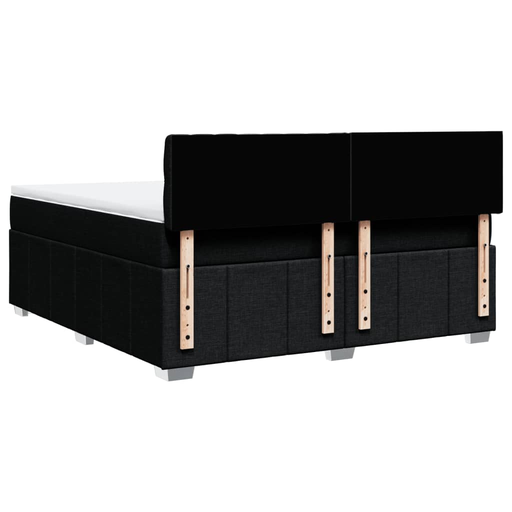 Κρεβάτι Boxspring με Στρώμα Μαύρο 180x200 εκ. Υφασμάτινο - Pakobazaar