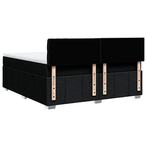 Κρεβάτι Boxspring με Στρώμα Μαύρο 180x200 εκ. Υφασμάτινο - Pakobazaar