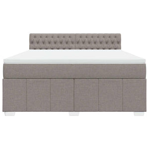 Κρεβάτι Boxspring με Στρώμα Taupe 180x200 εκ. Υφασμάτινο