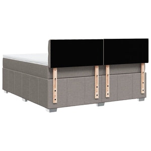 Κρεβάτι Boxspring με Στρώμα Taupe 180x200 εκ. Υφασμάτινο