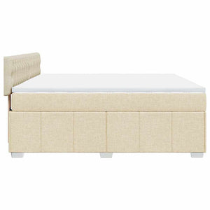 Κρεβάτι Boxspring με Στρώμα Κρεμ 180x200 εκ. Υφασμάτινο - Pakobazaar