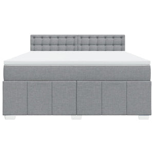 Κρεβάτι Boxspring με Στρώμα Ανοιχτό Γκρι 180x200 εκ. Υφασμάτινο