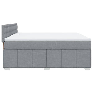 Κρεβάτι Boxspring με Στρώμα Ανοιχτό Γκρι 180x200 εκ. Υφασμάτινο