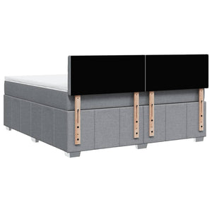 Κρεβάτι Boxspring με Στρώμα Ανοιχτό Γκρι 180x200 εκ. Υφασμάτινο