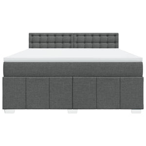 Κρεβάτι Boxspring με Στρώμα Σκούρο Γκρι 180x200 εκ Υφασμάτιν