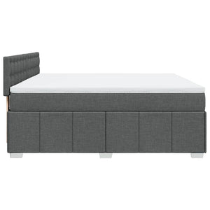 Κρεβάτι Boxspring με Στρώμα Σκούρο Γκρι 180x200 εκ Υφασμάτιν