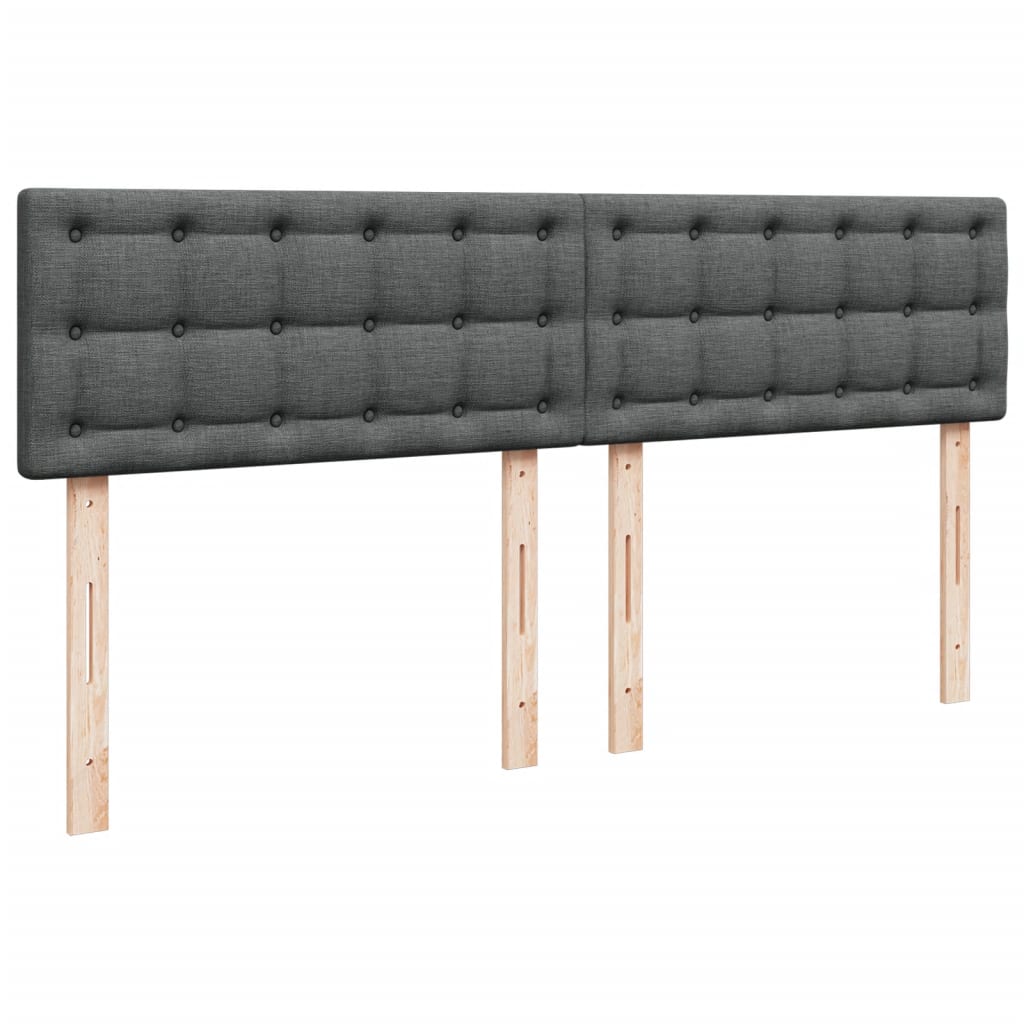 Κρεβάτι Boxspring με Στρώμα Σκούρο Γκρι 180x200 εκ Υφασμάτιν
