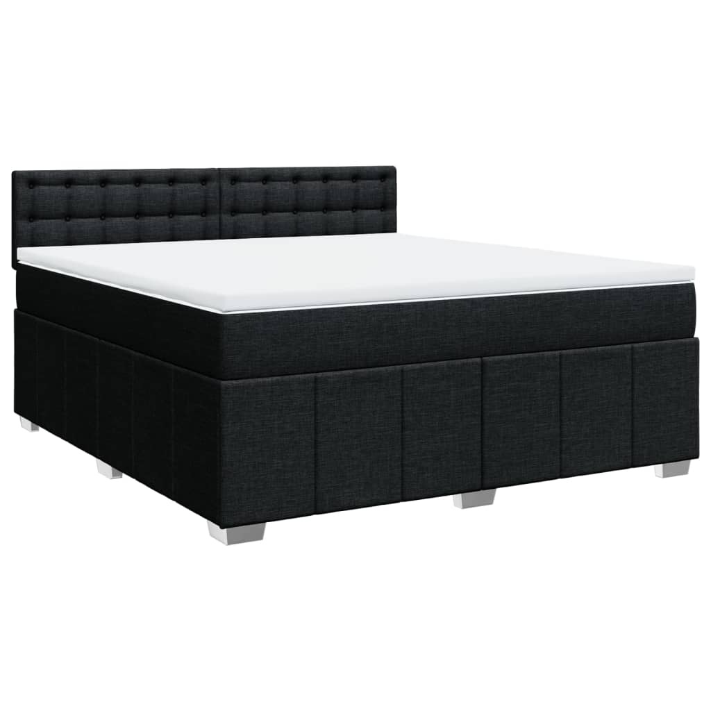 Κρεβάτι Boxspring με Στρώμα Μαύρο 180x200 εκ. Υφασμάτινο - Pakobazaar